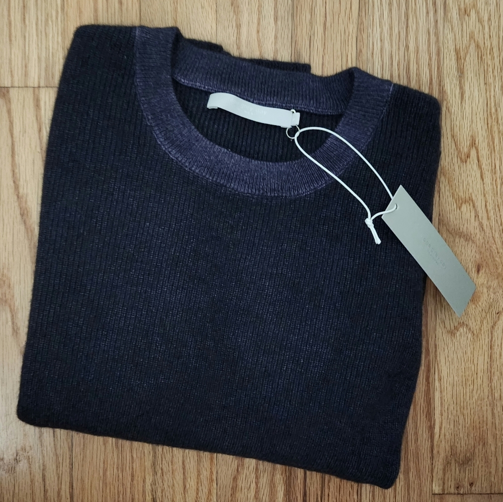 OGD Ribbed Cashmere Pullover in Eggplant Women's Size S